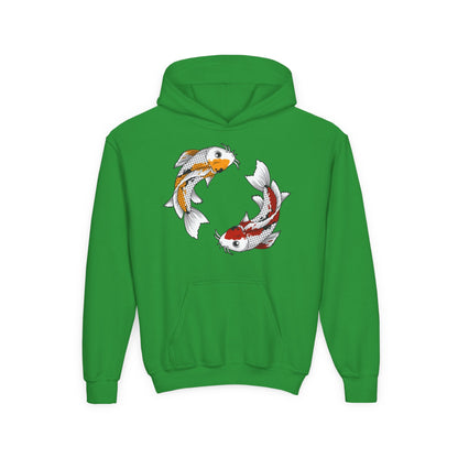 Youth Heavy Blend Hooded Sweatshirt - Koi fish Printify