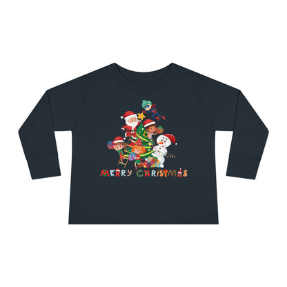 Toddler Long Sleeve Tee - Super kiddo making christmas tree with text - [[{"value":"Wonderwear Kid"}]]