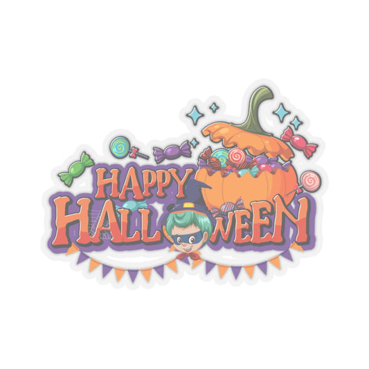 Kiss-Cut Stickers - Happy halloween banner Printify