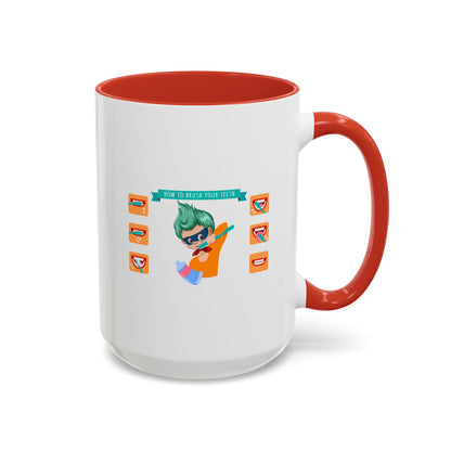 Accent Coffee Mug - Super kiddo how to brush teeth - [[{"value":"Wonderwear Kid"}]]