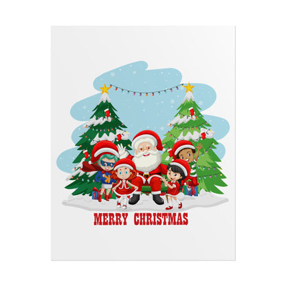 Rolled Posters - Super kiddo with santa claus Merry christmas - [[{"value":"Wonderwear Kid"}]]