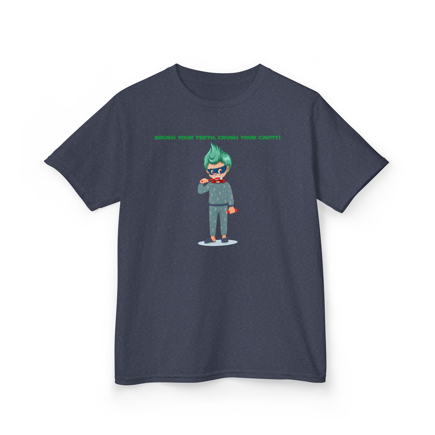 Kids Heavy Cotton™ Tee - Super kiddo brushing teeth - [[{"value":"Wonderwear Kid"}]]