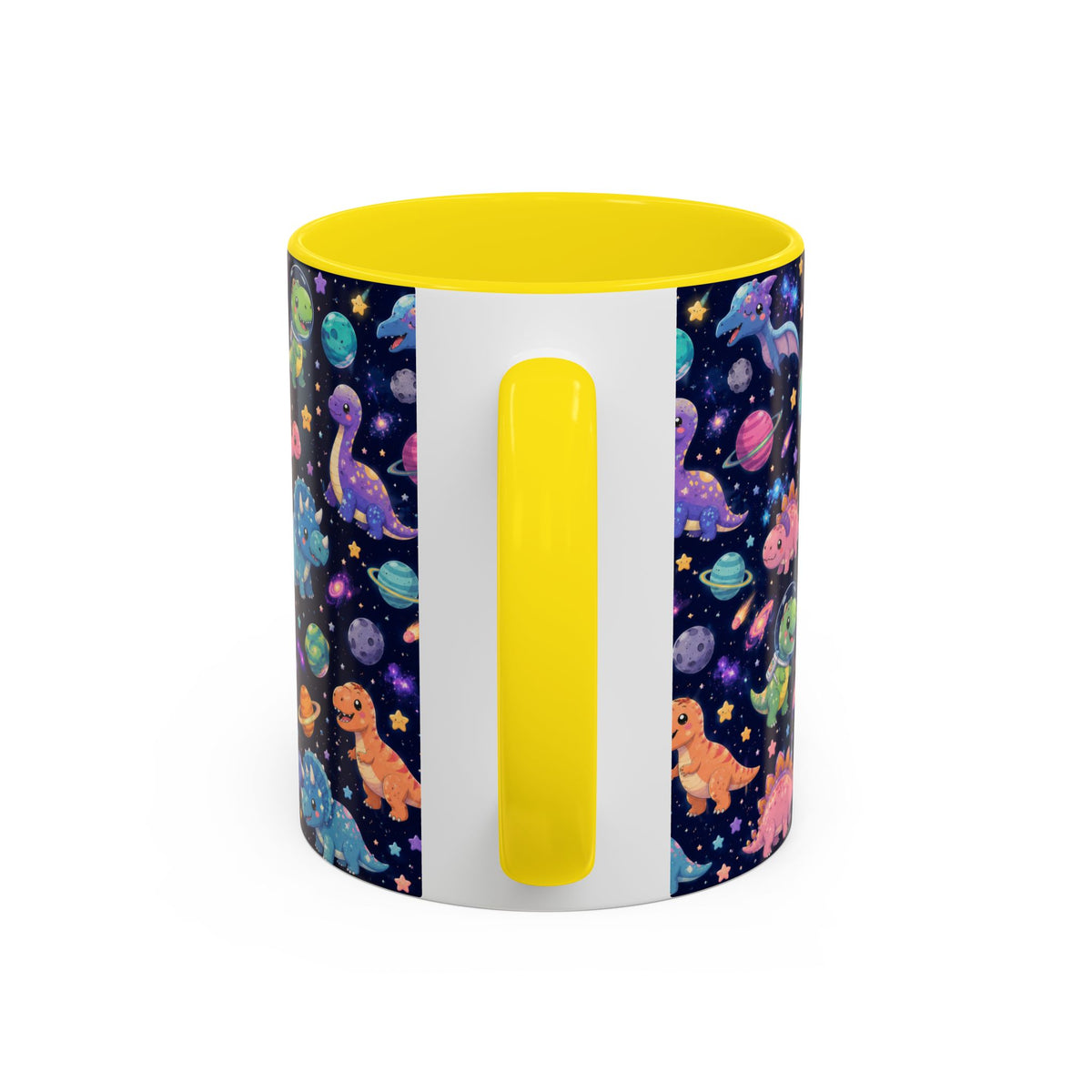 Accent Coffee Mug  (11/15 oz) - Cosmic dinosaurs