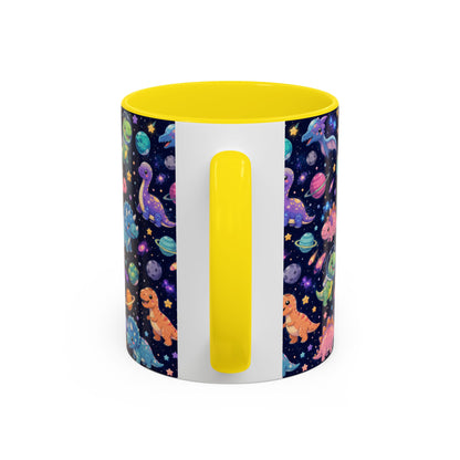 Accent Coffee Mug  (11/15 oz) - Cosmic dinosaurs