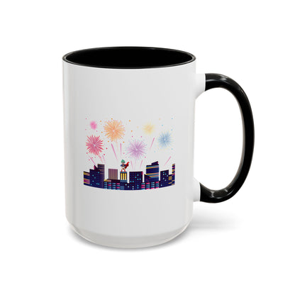 Accent Coffee Mug - Super kiddo with fireworks - [[{"value":"Wonderwear Kid"}]]