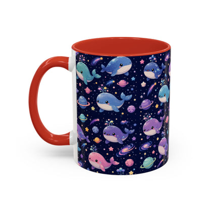 Accent Coffee Mug  (11/15 oz) - Cosmic Whale Adventure