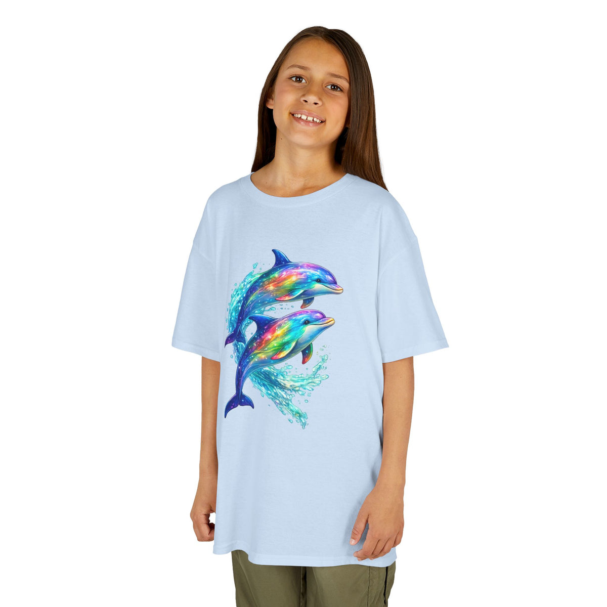 Kids Heavy Cotton™ Tee - vibrant dolphins
