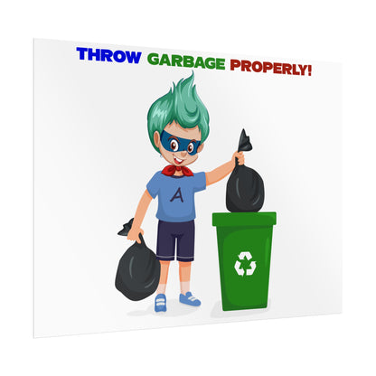 Rolled Posters - Super kiddo taking trash out - [[{"value":"Wonderwear Kid"}]]