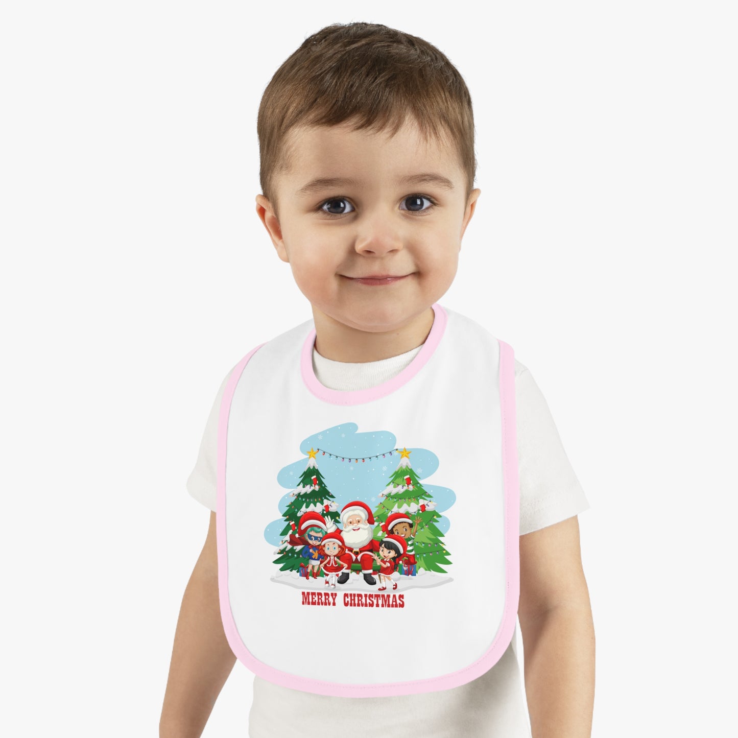 Baby Bib - Super kiddo with santa claus Merry christmas