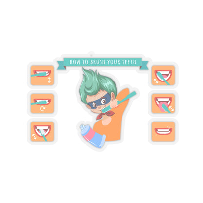 Kiss-Cut Stickers - Super kiddo how to brush teeth - [[{"value":"Wonderwear Kid"}]]
