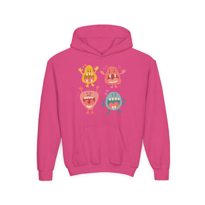 Youth Heavy Blend Hooded Sweatshirt -  Screaming monsters Printify