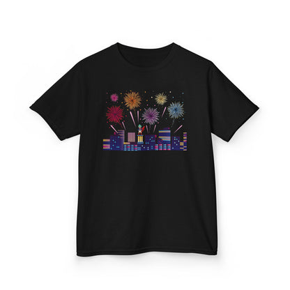 Kids Heavy Cotton™ Tee - Super kiddo with fireworks - [[{"value":"Wonderwear Kid"}]]