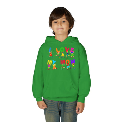 Youth Heavy Blend Hooded Sweatshirt - Kids - I love my mom Printify