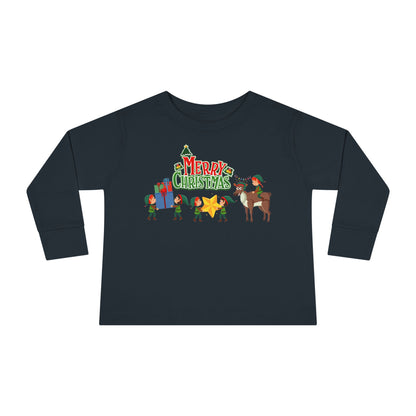 Toddler Long Sleeve Tee - Merry christmas and reindeer - [[{"value":"Wonderwear Kid"}]]