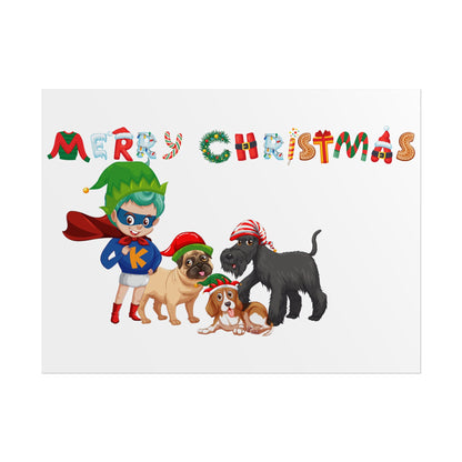 Rolled Posters - Super kiddo woith pet friends - [[{"value":"Wonderwear Kid"}]]
