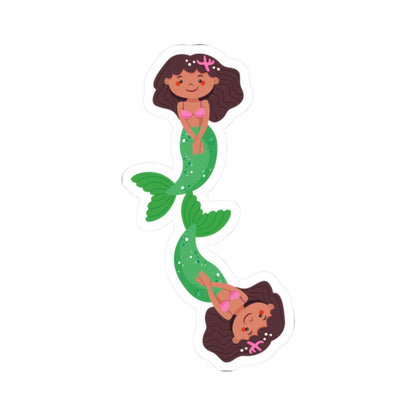 Kiss-Cut Stickers - mermaid green tail Printify