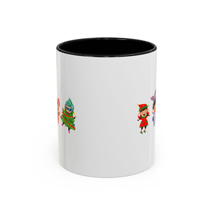 Accent Coffee Mug - Super kiddo in christmas tree attire - [[{"value":"Wonderwear Kid"}]]