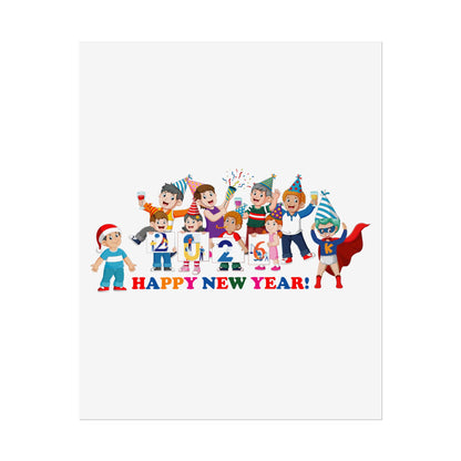Rolled Posters - Happy new year from super kiddo - [[{"value":"Wonderwear Kid"}]]
