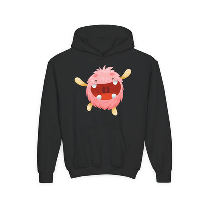 Youth Heavy Blend Hooded Sweatshirt - Baby pink monster Printify