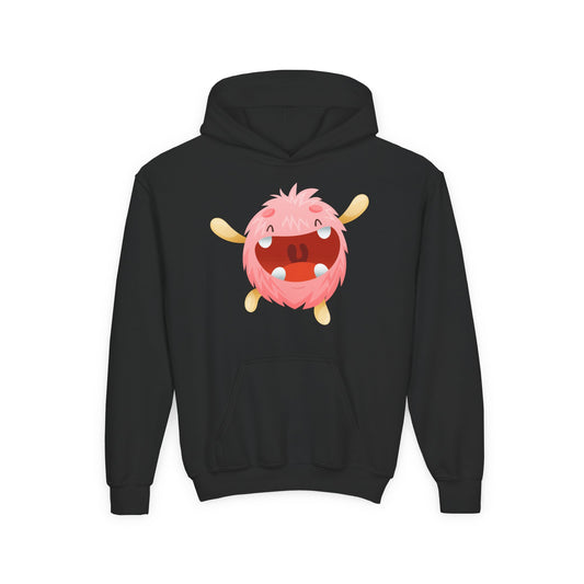 Youth Heavy Blend Hooded Sweatshirt - Baby pink monster Printify