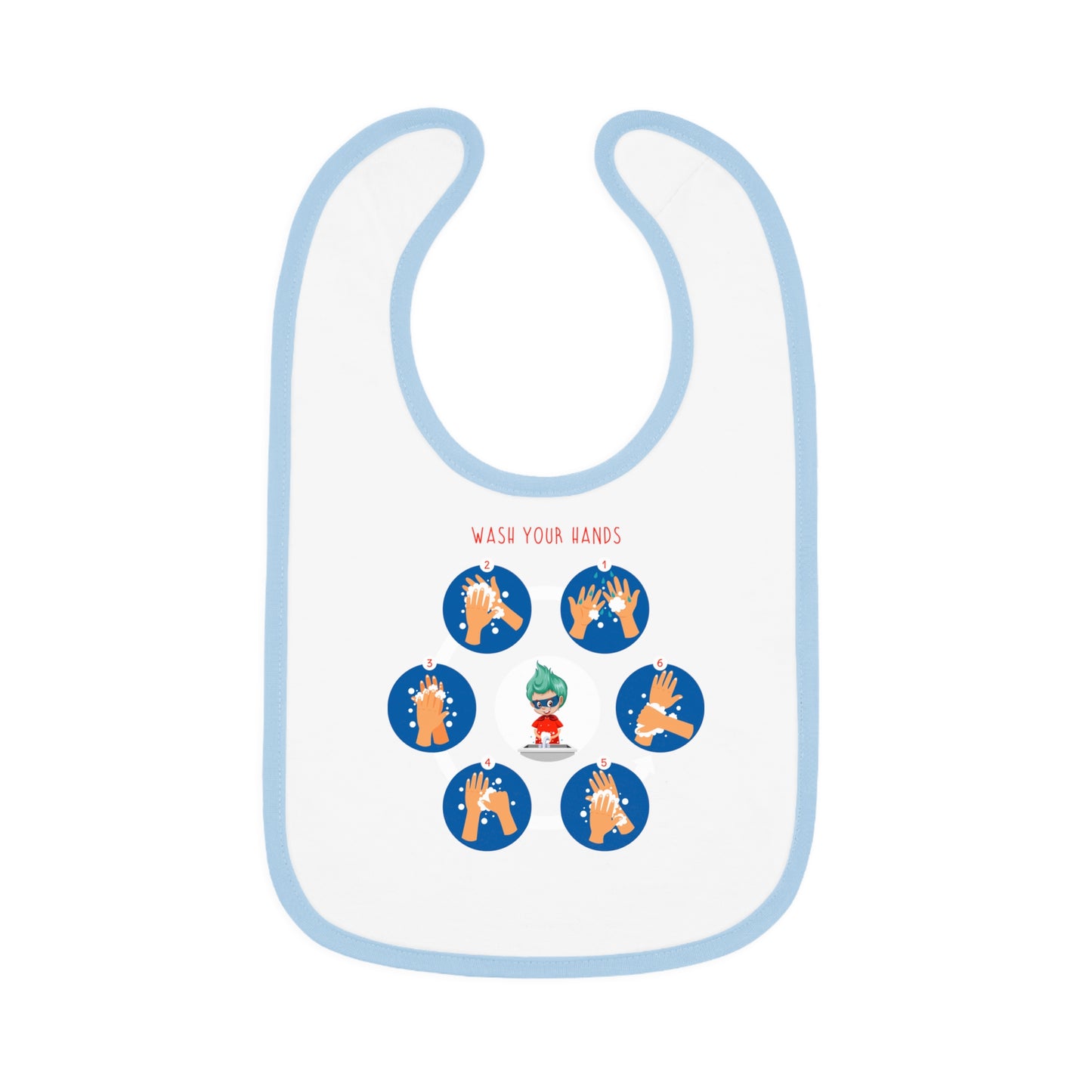 Baby Bib - Super kiddo teaching how to wash hands