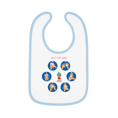 Baby Bib - Super kiddo teaching how to wash hands - [[{"value":"Wonderwear Kid"}]]