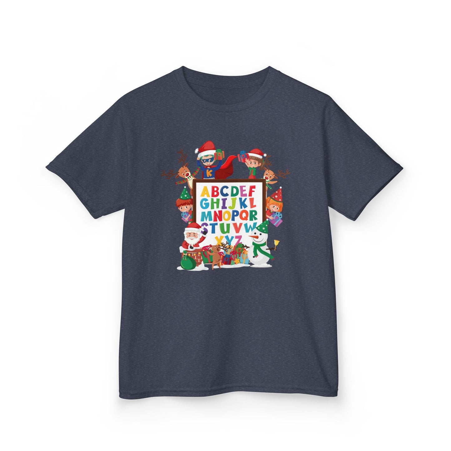 Kids Heavy Cotton™ Tee - Christmas alphabet with super kiddo - [[{"value":"Wonderwear Kid"}]]