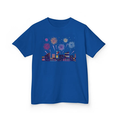 Kids Heavy Cotton™ Tee - Super kiddo with fireworks - [[{"value":"Wonderwear Kid"}]]