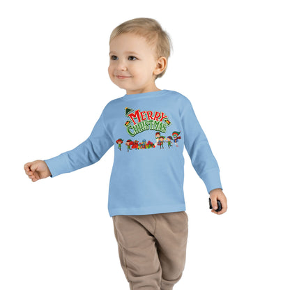 Toddler Long Sleeve Tee - Merry christmas from super friends - [[{"value":"Wonderwear Kid"}]]
