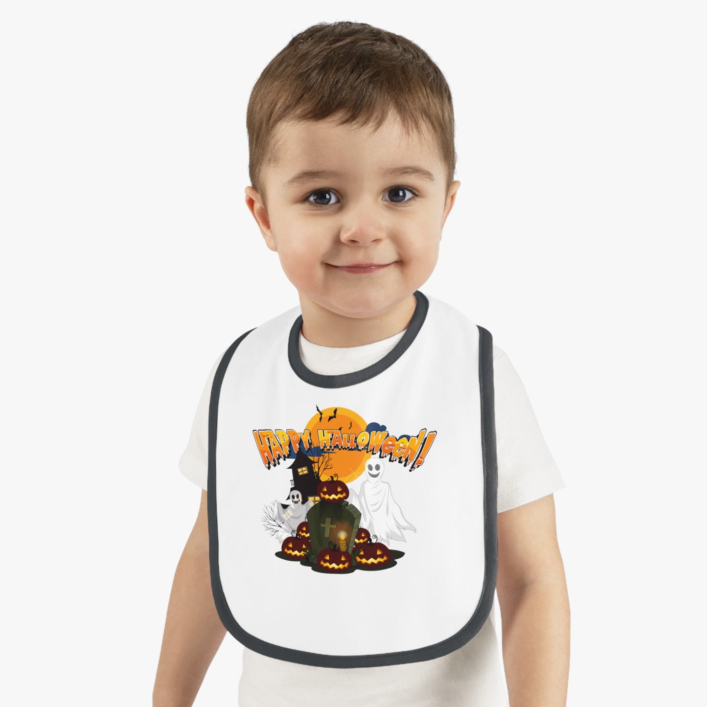 Baby Bib - Happy holloween - cemetery