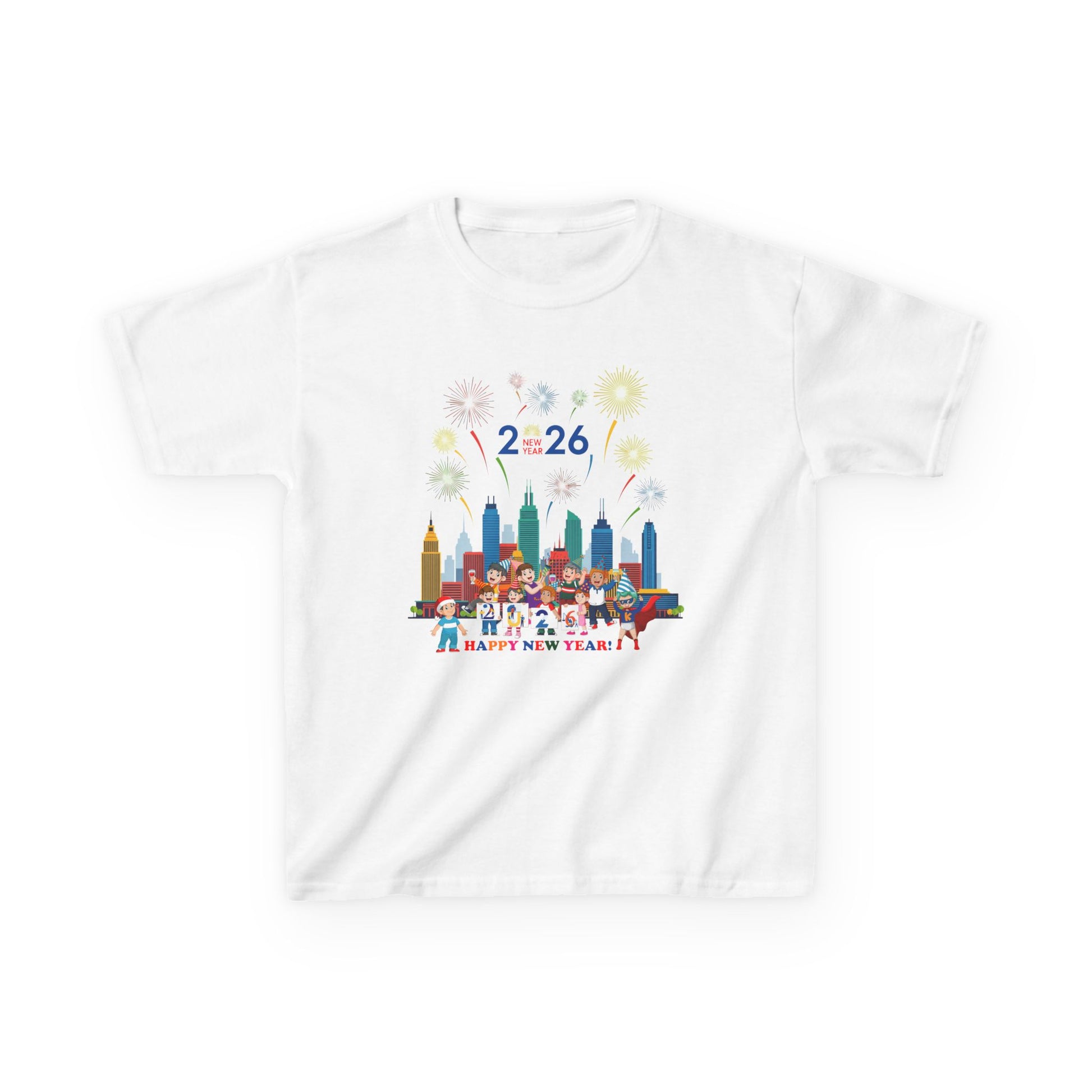 Kids Heavy Cotton™ Tee - Happy new year with fireworks - [[{"value":"Wonderwear Kid"}]]