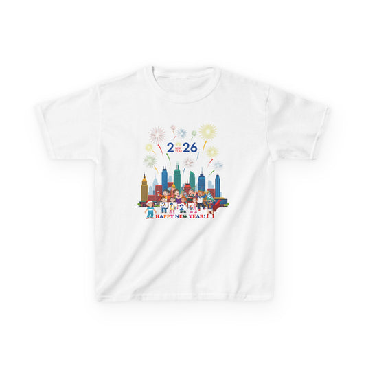 Kids Heavy Cotton™ Tee - Happy new year with fireworks - [[{"value":"Wonderwear Kid"}]]