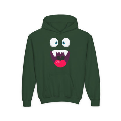 Youth Heavy Blend Hooded Sweatshirt -  Cute monsters face Printify