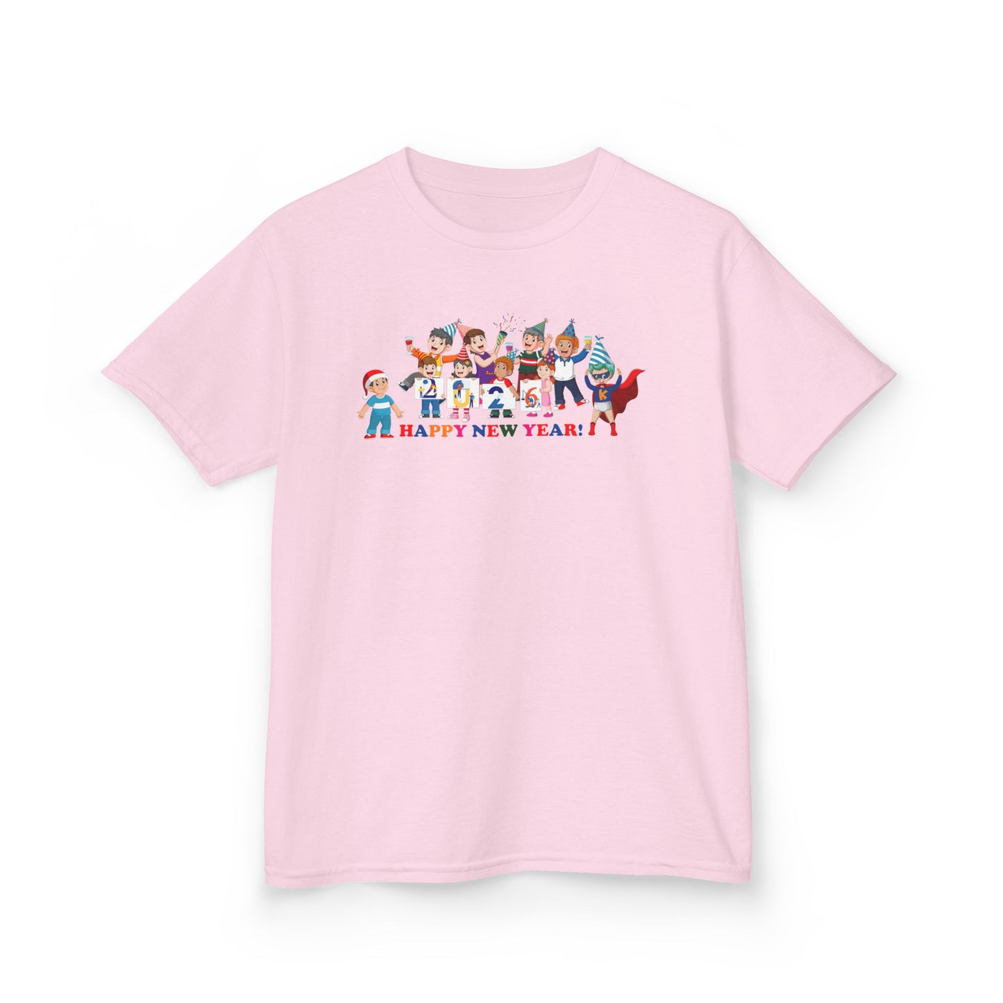 Kids Heavy Cotton™ Tee - Happy new year from super kiddo - [[{"value":"Wonderwear Kid"}]]