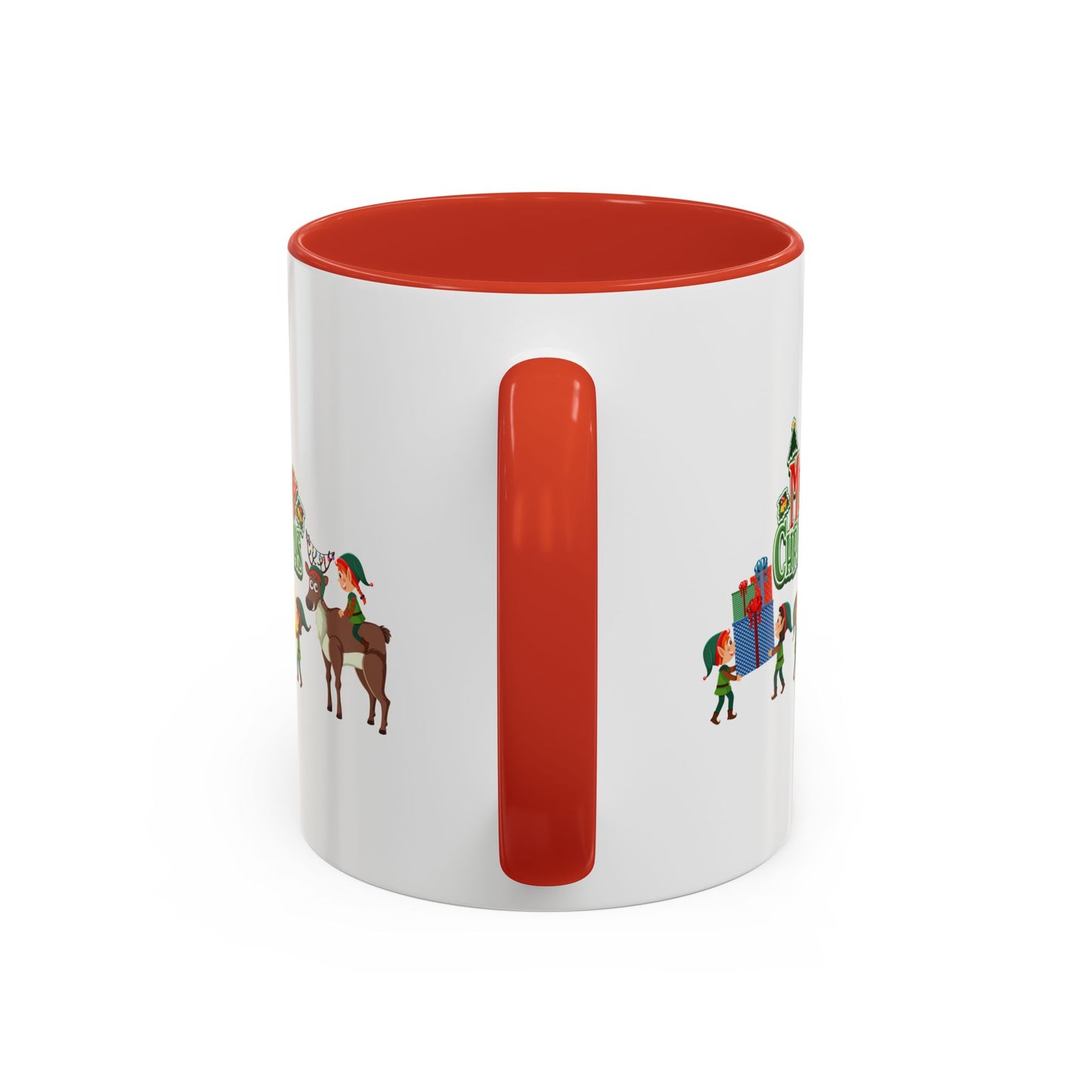 Accent Coffee Mug - Merry christmas and reindeer