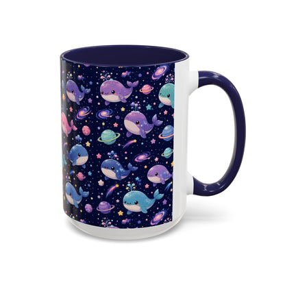 Accent Coffee Mug  (11/15 oz) - Cosmic Whale Adventure