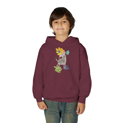 Youth Heavy Blend Hooded Sweatshirt -Zebra Printify