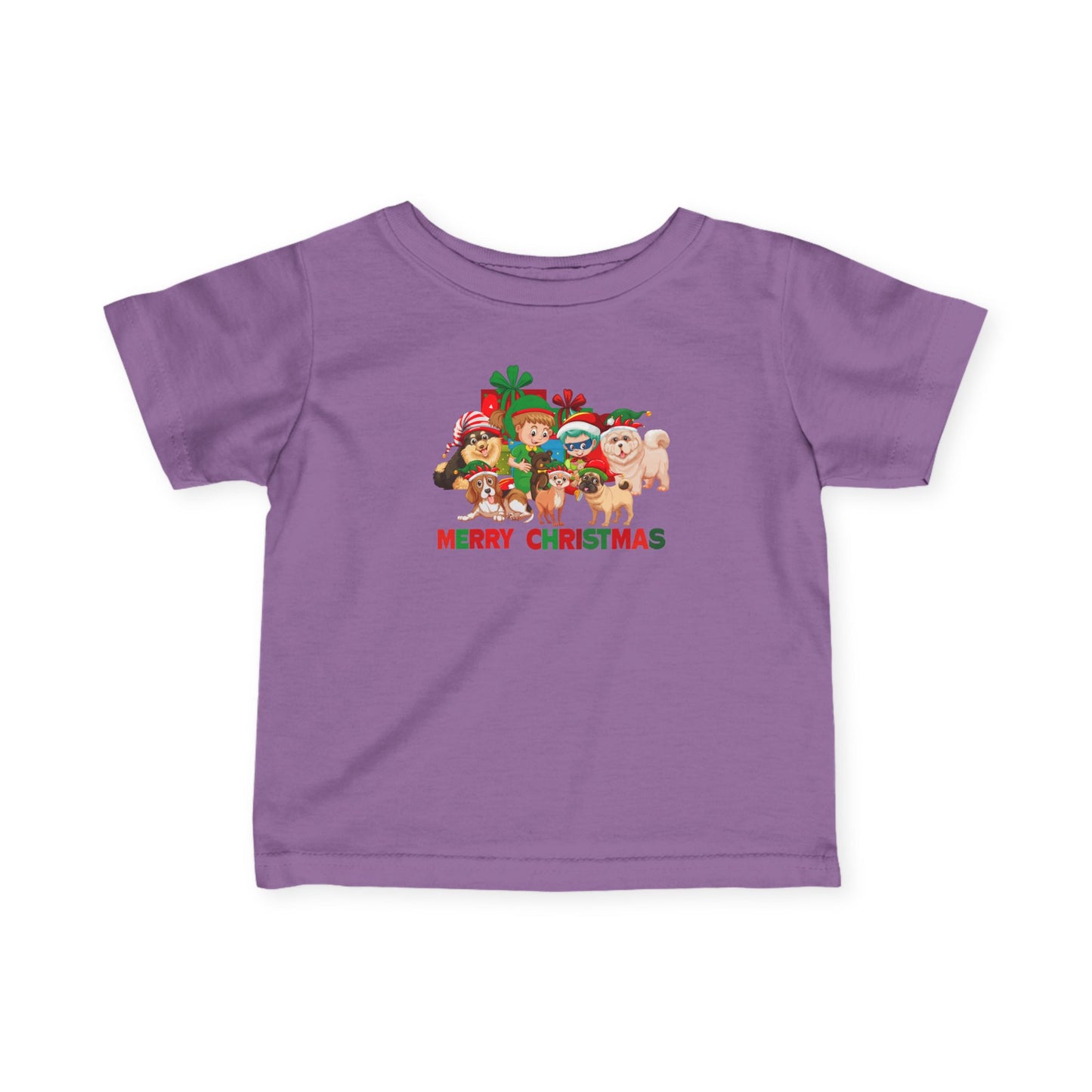 Infant Fine Jersey Tee - Christmas with super kiddo pet friends with text - [[{"value":"Wonderwear Kid"}]]