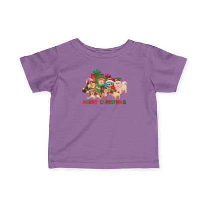 Infant Fine Jersey Tee - Christmas with super kiddo pet friends with text - [[{"value":"Wonderwear Kid"}]]