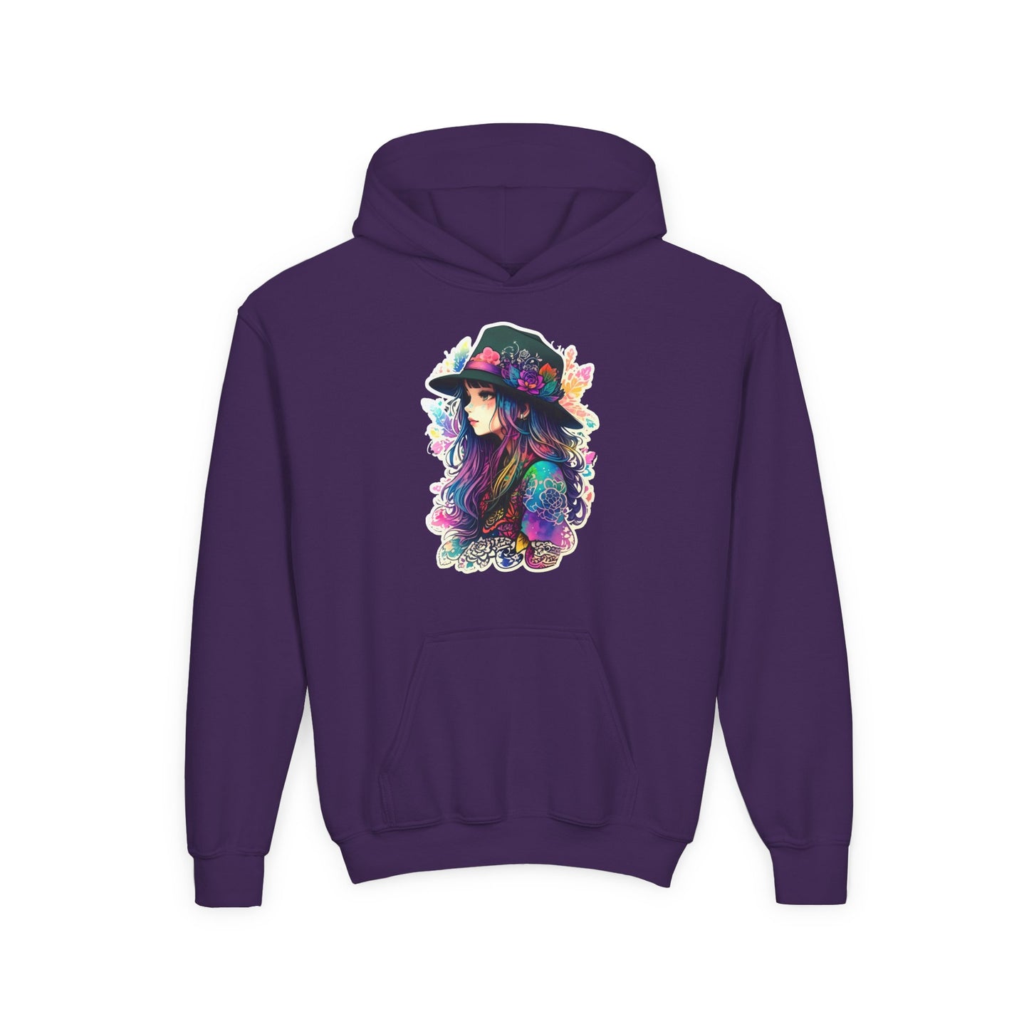 Youth Heavy Blend Hooded Sweatshirt - Beautiful Bohemian Floral