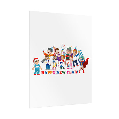 Rolled Posters - Happy new year from super kiddo - [[{"value":"Wonderwear Kid"}]]