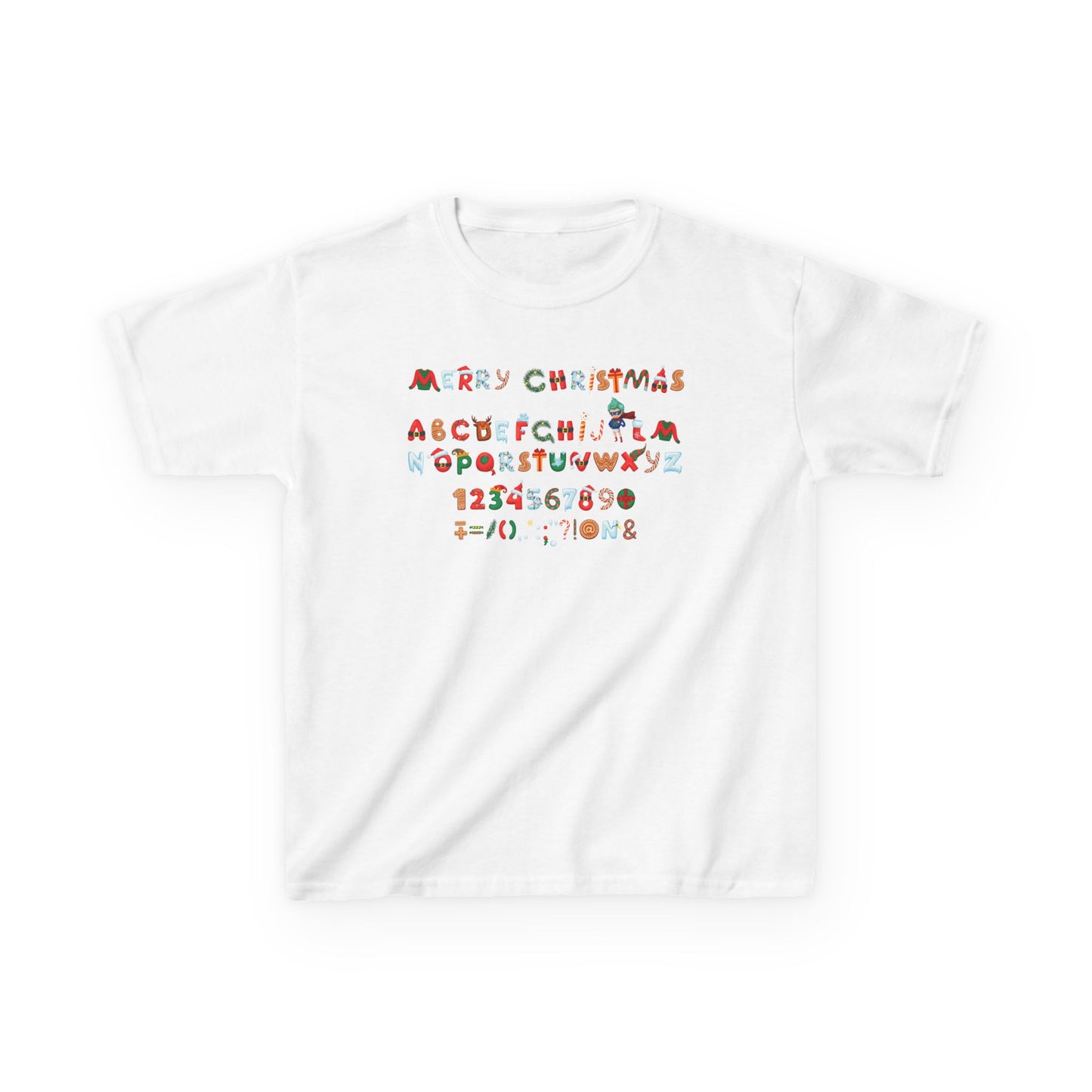 Kids Heavy Cotton™ Tee - Christmas alphabet - [[{"value":"Wonderwear Kid"}]]