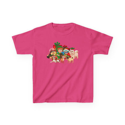 Kids Heavy Cotton™ Tee - Christmas with super kiddo pet friends without text - [[{"value":"Wonderwear Kid"}]]
