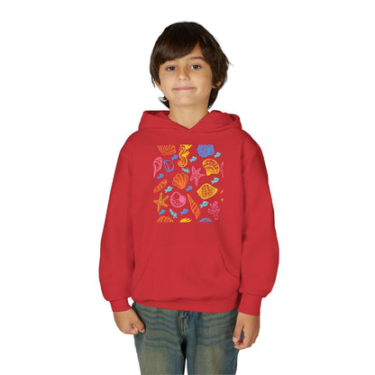 Youth Heavy Blend Hooded Sweatshirt - Sea creatures Printify
