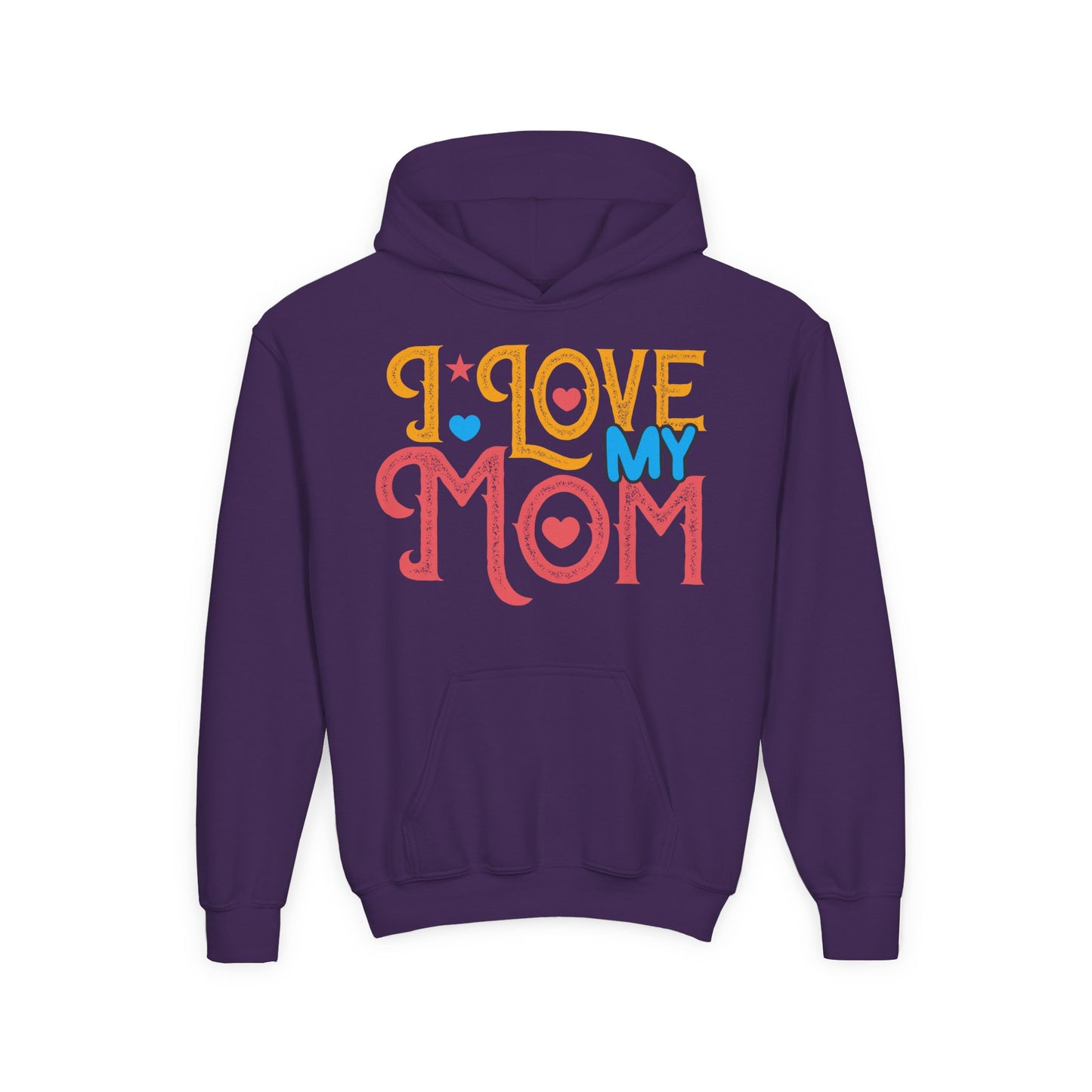 Youth Heavy Blend Hooded Sweatshirt -  I love my Mommy