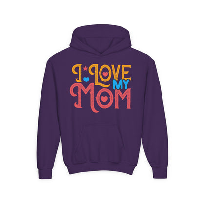 Youth Heavy Blend Hooded Sweatshirt -  I love my Mommy Printify