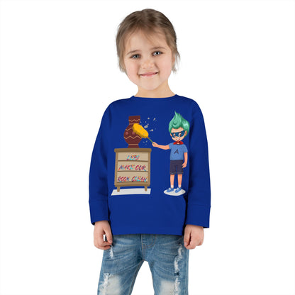 Toddler Long Sleeve Tee - Super kiddo cleaning a vase - [[{"value":"Wonderwear Kid"}]]