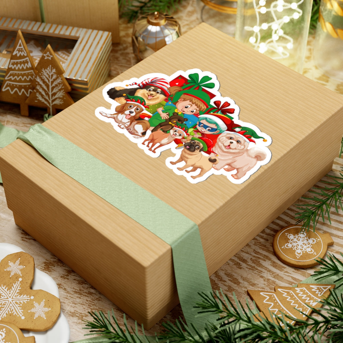 Kiss-Cut Stickers - Christmas with super kiddo pet friends without text - [[{"value":"Wonderwear Kid"}]]