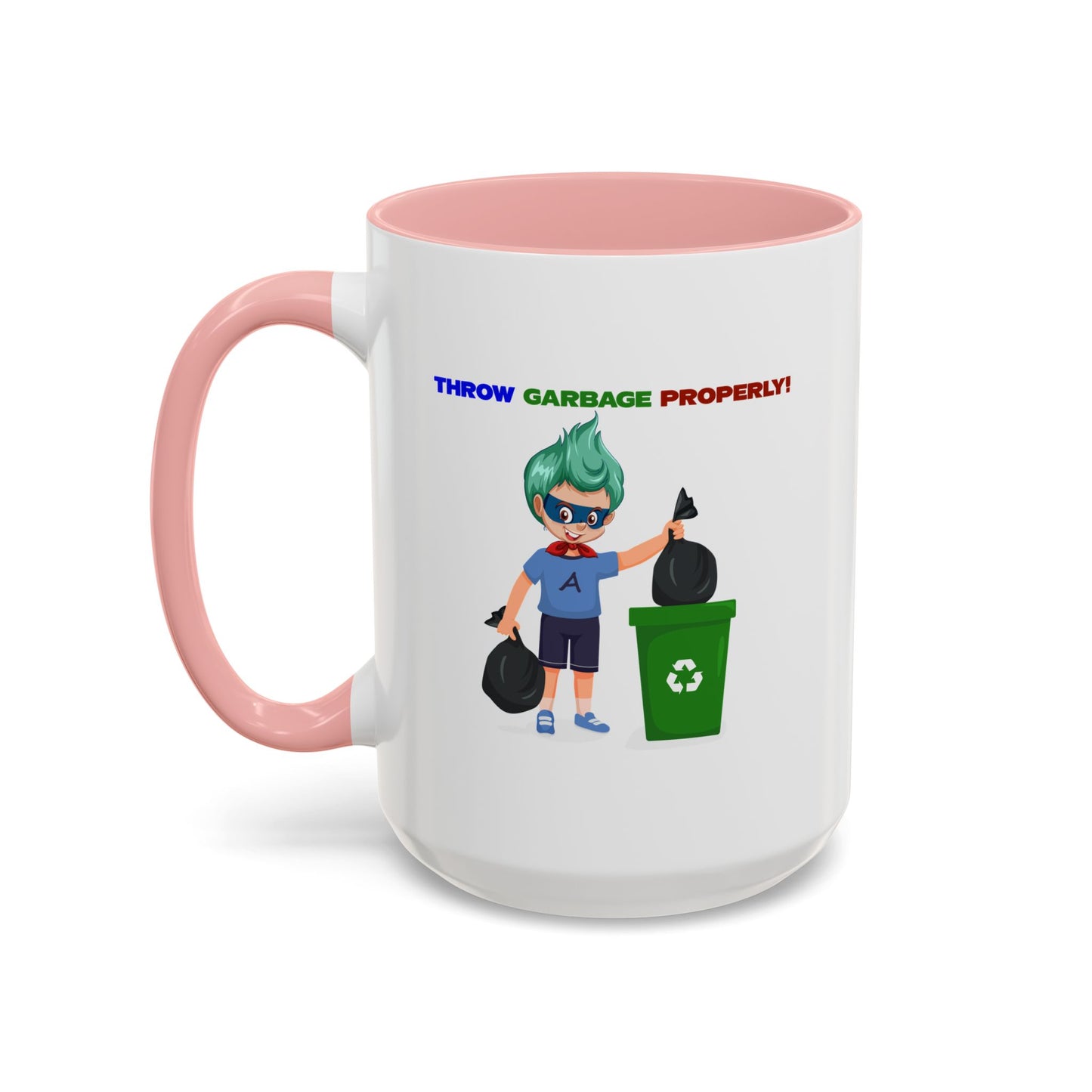 Accent Coffee Mug - Super kiddo taking trash out