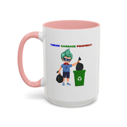 Accent Coffee Mug - Super kiddo taking trash out - [[{"value":"Wonderwear Kid"}]]